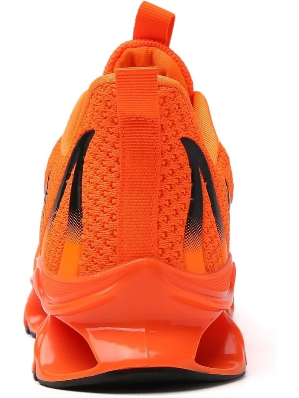 Women's Orange Mesh Sneakers Athletic Running Walking Shoes Lace-up